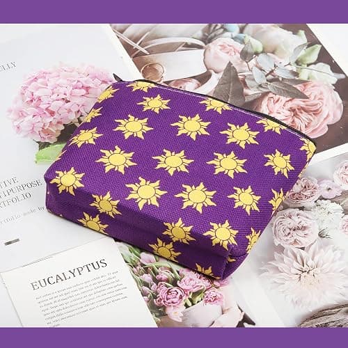 CMNIM Gold Sun Makeup Bag Sun Princess Inspired Gift Fairytale Themed Gifts for Fans Makeup Zipper Pouch Bag thumbnail 2