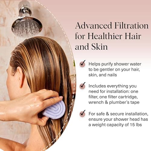 Kitsch Shower Head Filter for Hard Water – Shower Water Filter with KDF-55 & Calcium Sulfite, Helps Reduce Chlorine & Impurities, Water Softener- Bathroom Accessories for Healthier Hair & Skin- Chrome thumbnail 3