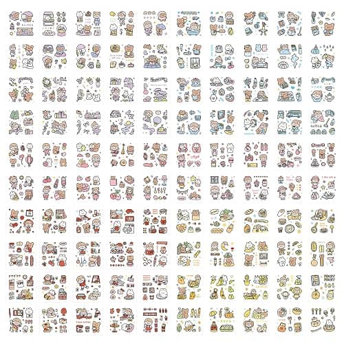 600+ pcs/100 sheets Kawaii stickers, cartoon stickers, cute stickers, stickers for girls for decorating diaries, notepads, mobile phones, laptops thumbnail 5