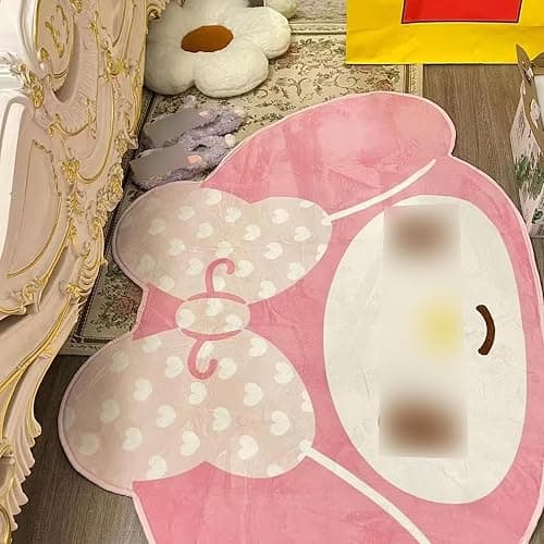 Roffatide Cartoon Melody Pattern Cute Fur Area Rug Blanket Rug Non-Slip Door Floor Mats Carpet for Home 80 * 120cm thumbnail 5