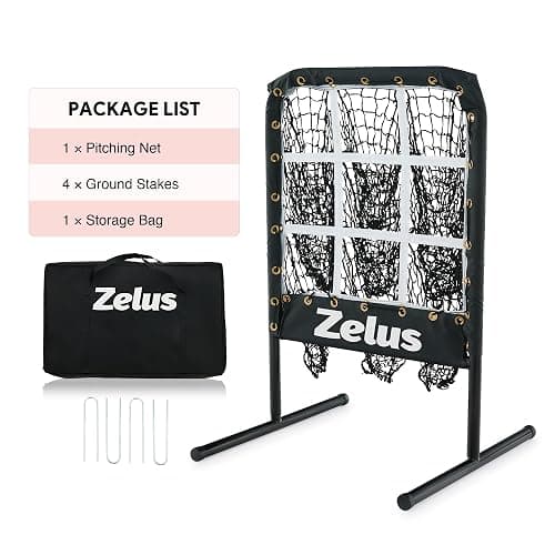 ZELUS Baseball Net with Target Pockets, Pitching Net with Strike Zone, Portable Pitcher Trainer Net, Height Adjustable Softball Baseball Training Equipment for Hitting and Pitching thumbnail 7