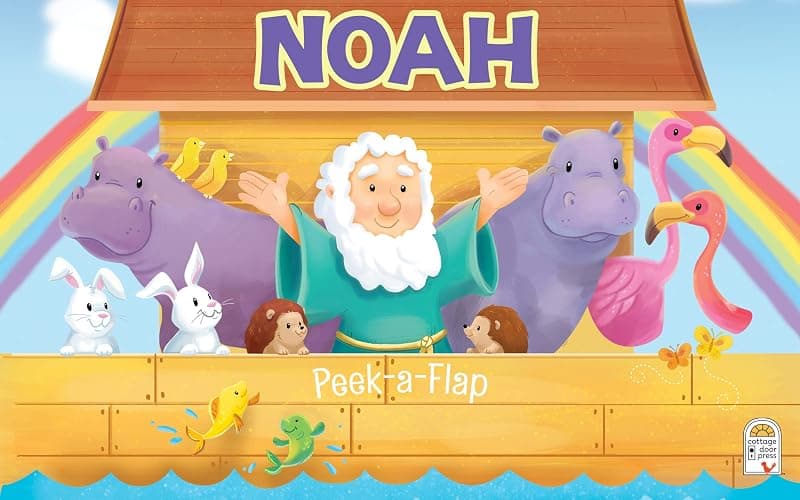 Peek-a-Flap Noah - Children's Lift-a-Flap Board Book Gift for Easter, Christmas, Communion, Baptism (Little Sunbeams) thumbnail 2