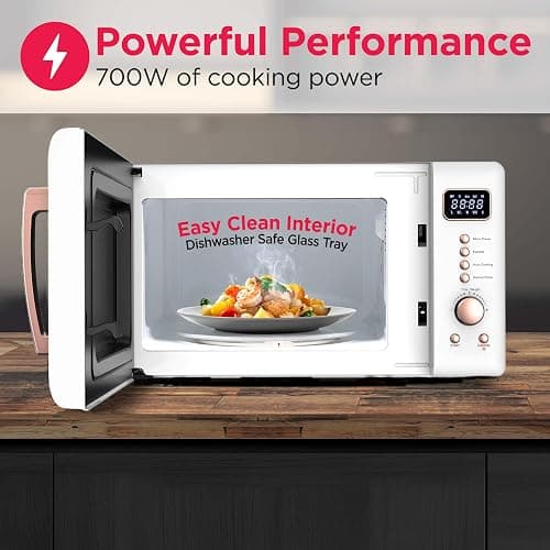 FRIGIDAIRE EMW788RETRO 0.7 cu. ft. Retro Microwave, White-RoseGold thumbnail 5