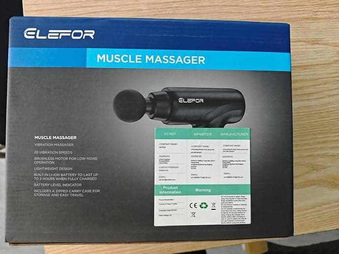 Elefor Massage Gun Deep Tissue,Percussion Back Massager Gun for Athletes Muscle Massage Gun for Pain Relief with 8 Massage Heads & 20 Speeds (Matte Black) thumbnail 9