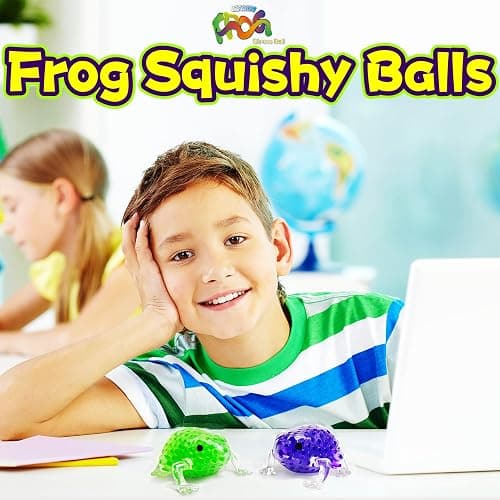 Green Frog Stress Relief Balls (1 Pack) - Squishy Animal Dough Ball for Adults, Stretch and Pull, Vase Filler and Home Decoration, Party Favors thumbnail 5