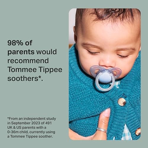 Tommee Tippee Nighttime Soothers, 0-6m, 6 Pack, Glow in The Dark, Varied Colours and Designs, Symmetrical Orthodontic Dummy, BPA-Free Silicone Teat thumbnail 2