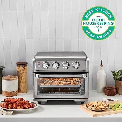 Cuisinart Air Fryer Toaster Oven with Grill, 1800W 8-1 Air Fryer Oven with Bake, Convection Bake, Grill, Broil and Warm Options, Large Capacity, 60-Minute Timer, TOA-70NAS, Stainless Steel thumbnail 3