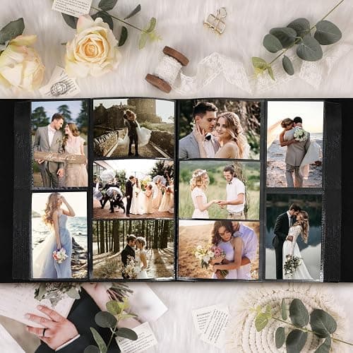 Lanpn Wedding Photo Album 4x6 1000 Pockets, Extra Big Large Capacity Linen Hardcover Newlywed Marriage Album Slip in Holds 1000 horizontal Vertical Photos (Beige) thumbnail 4