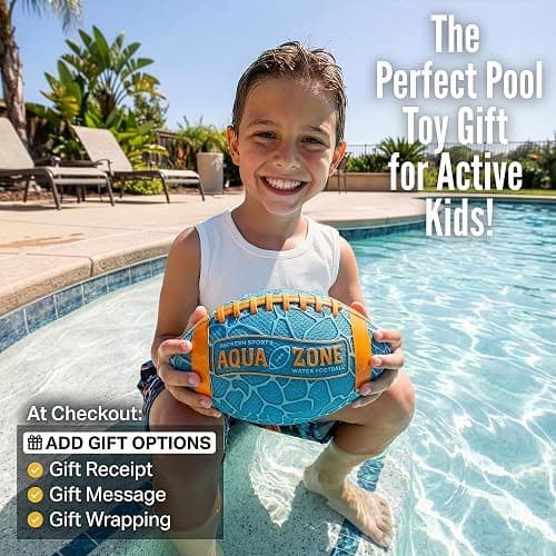 Water Football for Pool & Beach - Best Pool Toys for Kids All Ages - Easy Grip & Soft to Catch Footballs - Fun Outdoor Games Sports Toy - Easter Gifts for Boys 5 6 7 8 9 10 11 12 + Year Old Boy & Girl thumbnail 5