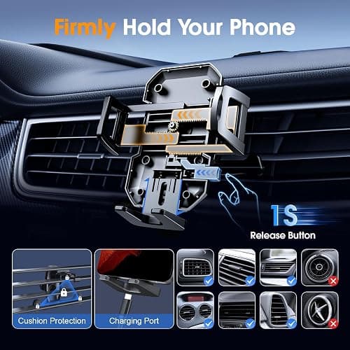 SUUSON 3 in 1 Phone Holders for Your Car, Car Phone Holder Mount [Strongest Suction] 360° Adjustable Cell Phone Holders for Car Phone Stand Car Mount for iPhone, Samsung, Google, More Smartphones thumbnail 4