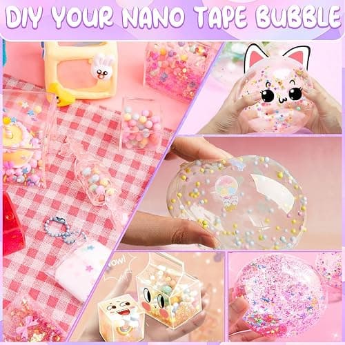 ZiZa Nano Tape Bubble Squishy Maker Kit for Kids,Nano Tape Bubbles, Art Crafts Toys for 4 5 6 7 8 9 10 Year Old Girl Girls Birthday Gifts, Arts and Crafts for Kids Ages 4-8 thumbnail 4