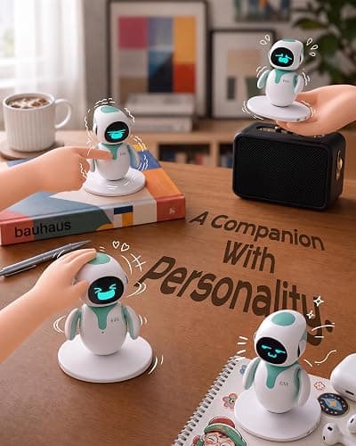 ENERGIZE LAB Eilik –Your Desktop Companion Full of Personality with Expressive Animations & Reactions, Touch-Responsive Play, Mini Games, Robot for Adults & Kids thumbnail 3