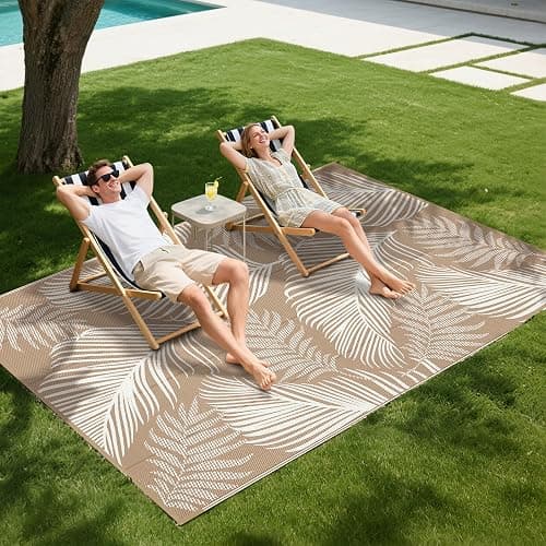 Leaf Brown Patio Rug thumbnail 6