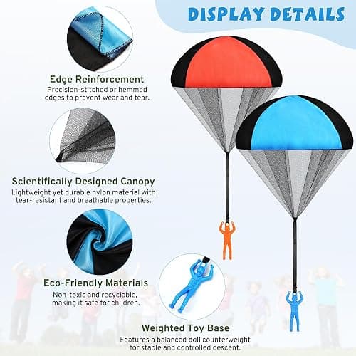 Parachute Toy for Kids, Outdoor Toys Flying Parachute Men, Inside & Outside Toys for or 3 4 5 6 7 8 9 10 11 12 Year Old, Christmas Stocking Stuffers for Kids Grandkids Ideal 2025 Unique Party Favors thumbnail 6
