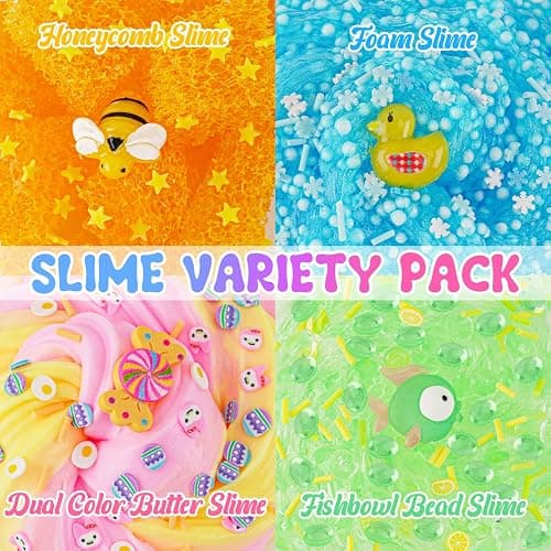 Slime Variety Pack Different Textures, 8 x 100ml Slimes Kit Include Cloud, Clear, Butter Slime, Slimes Party Favors for Kids, Birthday Easter Halloween Boys & Girls Gift thumbnail 3