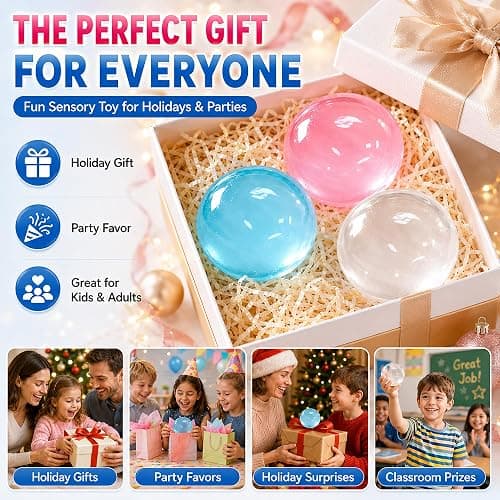 2pcs-S Coconut Oil Squishy Stress Ball for Stress Anxiety Relief | Super Soft Squishies Clear Fidget Squeeze Toy Fidget Toys for Kids Adult, Paartay Favors thumbnail 7