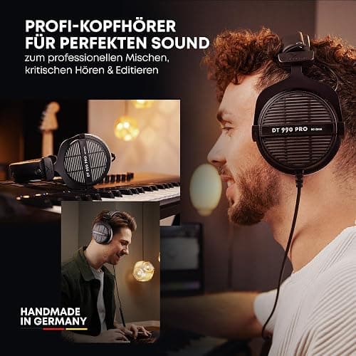 beyerdynamic DT 990 PRO einseitig kabelgebundener Over-Ear-Studiokopfhörer für Mixing, Mastering und Editing mit 80 Ohm. Handmade in Germany thumbnail 4
