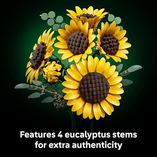 LEGO Botanicals Sunflower Bouquet Building Set for Adults, Ages 18+ - Artificial Flowers for Home Office, Bedroom or Desk Decor - Gifts for Women & Men - 11502 thumbnail 5