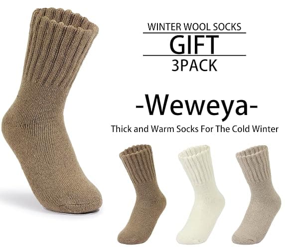 Weweya Boot Socks for Women - Thick Winter Knit Warm Socks - Gifts for Women thumbnail 3