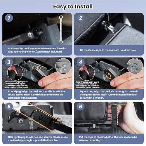 Kaishengyuan Upgraded Rear Seat Quick Release with Elastic Rope Compatible with Ford F-150 (2009+) & F-250/350 (2017+) thumbnail 3