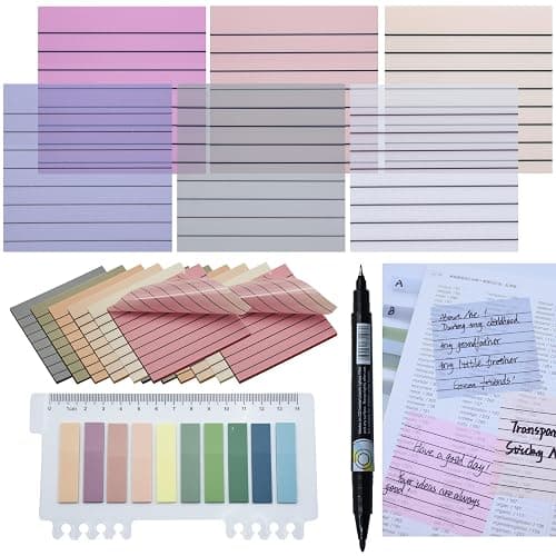 YOUDEFUL 800Pcs Transparent Sticky Notes, 3"x3" Clear Sticky Notes with Lined, Waterproof Translucent Sticky Note Pads for Books Annotation, Clear Post it Notes for Bible Study, School, Office - Image 1