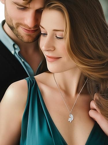 Supcare 2/3/4 Personalized Heart Puzzle Necklaces for Couples Friends Family Bff Custom Jewelry Gifts for Birthday Christmas Mothers Day Anniversary (with Jewelry Gift Box) thumbnail 5