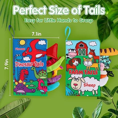 2PCS Soft Crinkle Touch Feel Cloth Books for Infant Baby 0-3-6-12-18 Months | High Contrast Interactive Sensory Busy Travel Early Development Car Seat Stroller Toys Montessori Newborn Gift for Boys Girls thumbnail 2