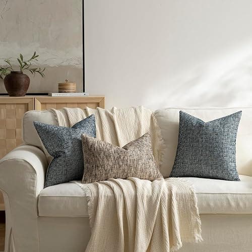 Pack of 1 Neutral Lumbar Pillow Covers 12x20 Boho Textured Dots Stripe Chenille Rectangular Decorative Throw Pillow Cases Accents for Living Room Couch Bed Farmhouse Home Decor, Chocolate Brwon thumbnail 2