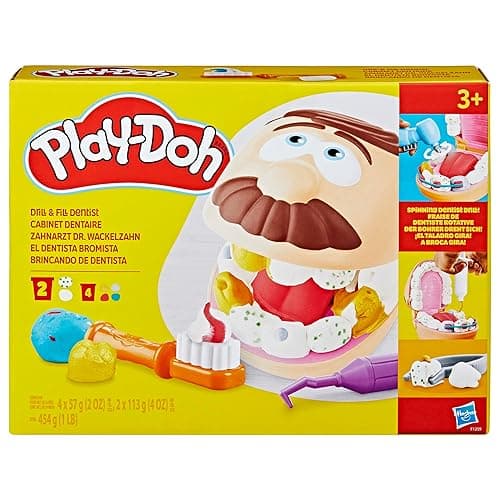 Play-Doh Drill 'n Fill Dentist Toy for Toddlers, Non-Toxic Modelling Compound Set with 6 Cans, Creative Toys for 3+ Year Old Kids - DRILL N FILL thumbnail 2