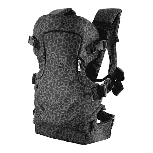 Infantino Flip Advanced 4-in-1 Baby Carrier - Ergonomic, Convertible, Face-in and Face-Out Front and Back Baby Carrier for Newborn to Toddler 8-32 lbs, Black & Gray Leopard thumbnail 8