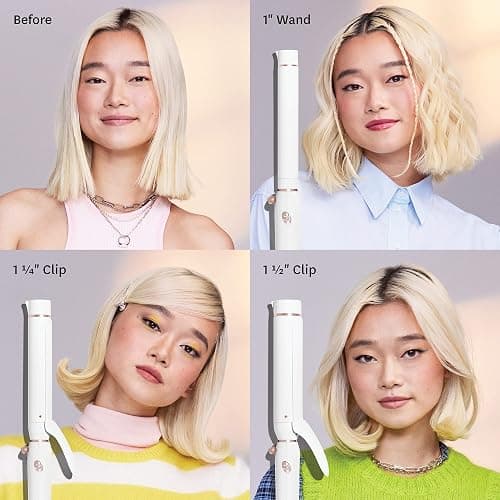 T3 Switch Kit Professional Ionic Interchangeable Curling Iron with 3 Ceramic Clip & Wand Long Barrels for Curling and Waving, 9 Adjustable Heat Settings & Ion Generator, White/Rose Gold thumbnail 5