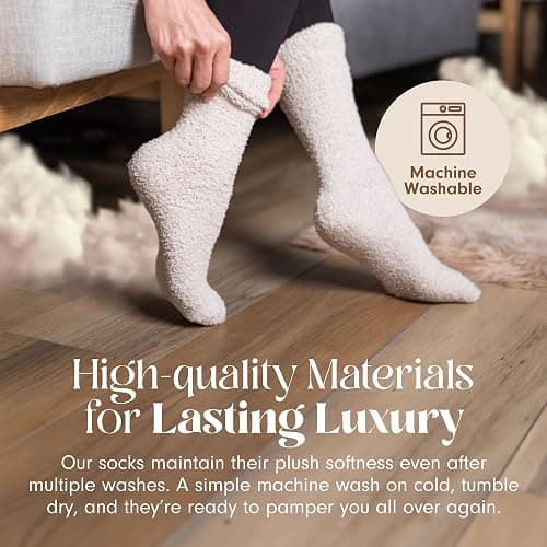 Unboxme Gifts Warm & Cozy Ultra-Luxe Cloud Sock for Women & Men - Super Soft Luxurious Fabric Sleep Socks thumbnail 4