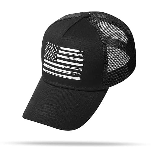 Baseball Cap, American Flag Trucker Hat for Men Women, Breathable Adjustable Fit Outdoor Mesh Snapback Hats thumbnail 7
