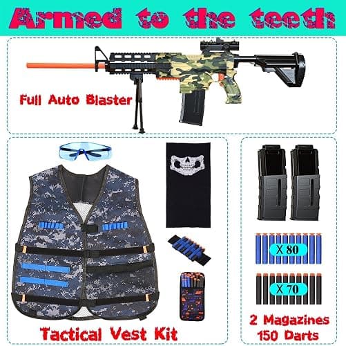 Toy Gun Automatic Sniper Rifle -3 Modes Toy Foam Blasters with Tactical Vest, Bipod, 2 Clips and 150 Darts, Electric Toys for Adults Boys Age 8-12 Gifts for Birthday Xmas thumbnail 6