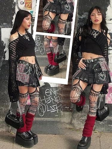 Buitifo Woman Thigh High Garter Stockings Patterned Tights Fishnet Pantyhose thumbnail 5