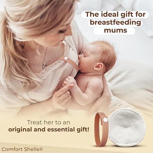 Comfort Shells® Reusable Nursing Pads – 14 Pack Ultra Soft Breast Pads + Laundry Bag + Nursing Clip Bracelet – Washable, Hypoallergenic – Absorbs Breast Milk Leaks thumbnail 6