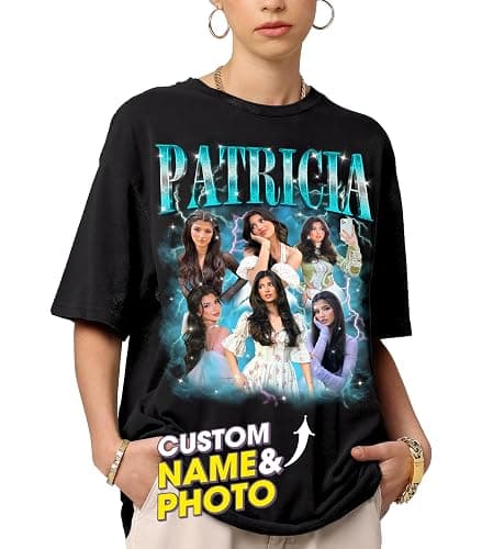 Mit & Mia Custom Bootleg Rap Tee Shirt for Boyfriend Girlfriend Custom Face Tshirt Vintage Graphic Shirt Gift Idea Birthday - Image 1