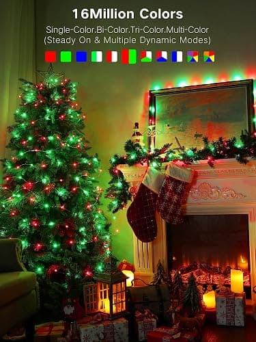 BrizLabs Smart Fairy Lights, 33ft 100 LED Color Changing Fairy Lights Work with Alexa/Google Home, WiFi Rainbow Christmas Light Dimmable RGB Twinkle Starry Light for Christmas Tree Home Party Decor thumbnail 5