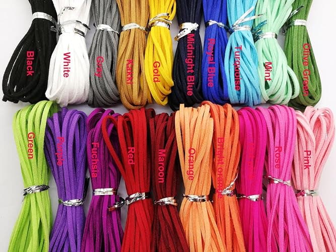 100 Yards Suede Leather Cords Leather Lace Flat Faux Suede Cord String Thread Velvet Cord for Necklace, Bracelet, Beading and DIY Crafts 20 Color Mixed thumbnail 2