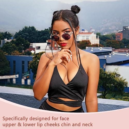 Facial Hair Remover for Women - as Seen on TV Painless Face Shaver - Electric Hair Removal Device for Face Lips Peach Fuzz with Light (White) thumbnail 5