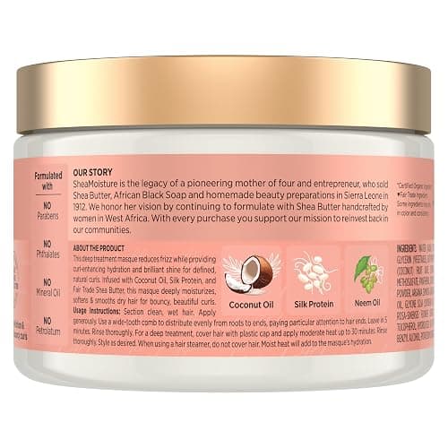 Shea Moisture Coconut & Hibiscus Hair Masque, 12 ounces, 340.2 g (Pack of 1) thumbnail 2