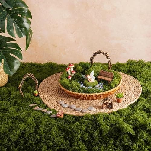USMOLA Fake Moss Mat, Artificial Moss Table Runner for Wedding Decor Table Centerpieces Fairy Garden Crafts Indoor Green Faux Grass Wall Decor (Green: 39 x 39Inch / 100 x 100cm) thumbnail 5