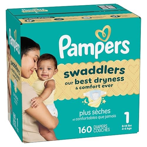 Pampers Swaddlers Diapers, Size 1, Absorbent, Keeps Baby Dry and Comfortable, Skin Safe Disposable Baby Diaper, 1 Pack (Count of 160) thumbnail 28