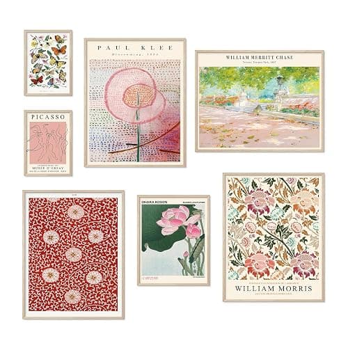 Habseligkeit Flower Posters for Room Aesthetic, Boho Wall Art Prints, Unique Vintage Wall Decor Aesthetic Eclectic Home Decor Bedroom Living Room Unframed, Set of 7 - Image 1