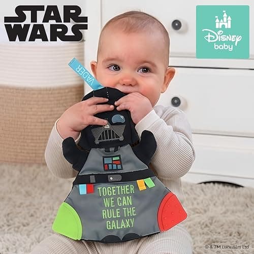 Kids Preferred Star Wars Darth Vader Baby Teether - Plush Toy with Crinkle Sounds and Silicone Teething Elements thumbnail 2