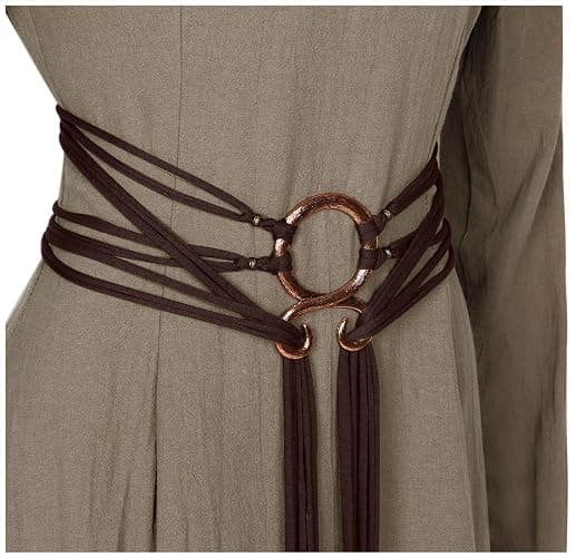 L'VOW Viking Troll Cross Belt Women Medieval Extra Long Rope Belt for Norse Witch Shaman Pagan Ren Faire Accessory - Image 1
