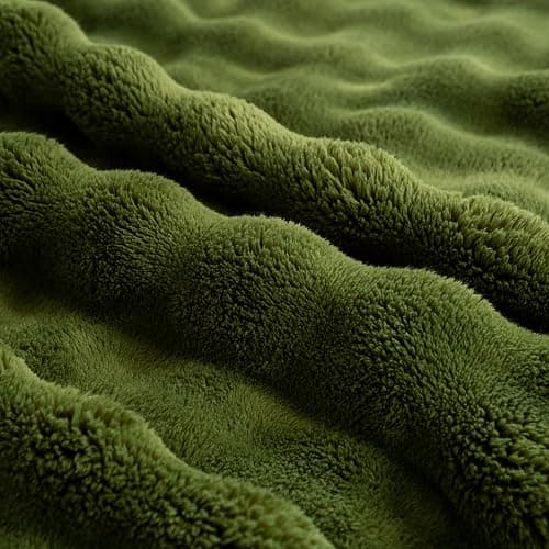 YUSOKI Luxury 3D Bubble Throw Blanket 2lb,All Ages,Home Decoration, (Olive Green,50 * 60inches) thumbnail 8