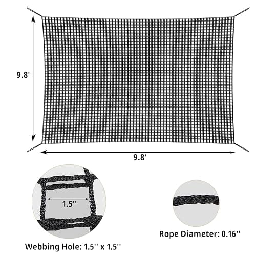 Toriexon Climbing Cargo Net 9.8' x 9.8', Double Layers Playground Safety Net, with Storage Bag Climbing Net for Kids Outdoor Treehouse thumbnail 2