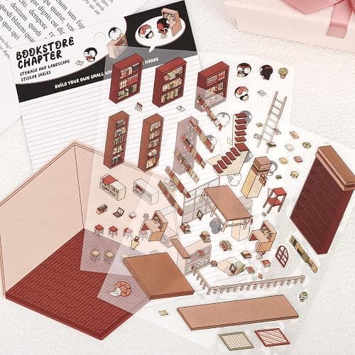 DIY 3D House Stickers Scene, 28 Set Fun DIY Sticker Therapy,Make Your Own Cute 3D Miniature Stickers Scene Sticker for Adult Kids for Relief Stress Pass The Time thumbnail 6