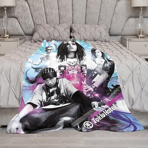 Tokio Band Hotel Super Soft Flannel Blanket Personality Fashion Air Conditioning Blanket Room Decor Bedding (40"x50"-E) thumbnail 5